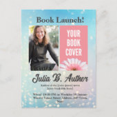 Blue Bokeh Auteur Boek Lancering Uitnodiging (Voorkant)