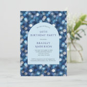 Blue Bokeh Background Arch For Him 50th Birthday Kaart (Staand voorkant)