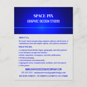 Blue Bokeh Guilloché Design, Graphic Designer Flyer