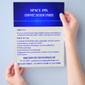 Blue Bokeh Guilloché Design, Graphic Designer Flyer (Hand)