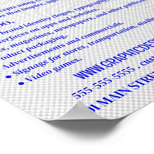 Blue Bokeh Guilloché Design, Graphic Designer Poster (Hoek)