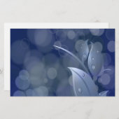 Blue Bokeh Leaves Briefpapier (Voorkant / Achterkant)