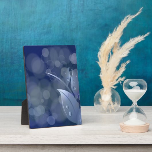 Blue Bokeh Leaves Fotoplaat (Zijkant)