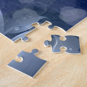 Blue Bokeh Leaves Legpuzzel (Zijkant)