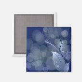 Blue Bokeh Leaves Magneet (Voorkant / Achterkant)
