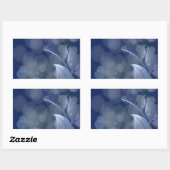 Blue Bokeh Leaves Rechthoekige Sticker (Vel)