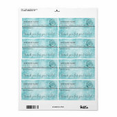 Blue bokeh logo dank u zakelijke mailing label (Full Sheet)