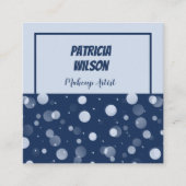 Blue Bokeh Makeup Artist Square Visitekaartjes (Voorkant)