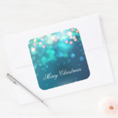 Blue Bokeh Vrolijk Kerstfeest | Sticker Seal (Envelop)