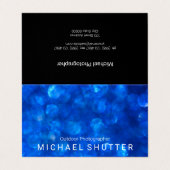 Blue Bokeh-wit paneel Visitekaartjes (Buitenkant ongevouwen)