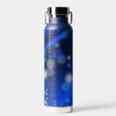 Blue Bokehs Sparkles Festive Waterfles (Voorkant)