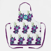 Blue Bom Dendrobium Orchid Flower Monogram Schort (Voorkant)