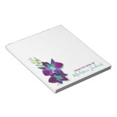Blue Bom Dendrobium Orchid Flower Personalized Notitieblok (Schuin)