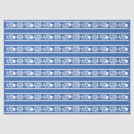 Blue Bone Inlay Floral Border Decoupage Paper Tissuepapier