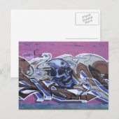 Blue Bonehead Graffiti Briefkaart (Voorkant / Achterkant)