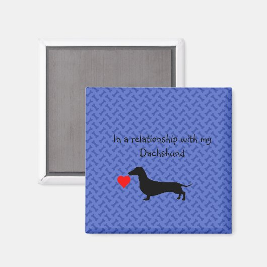 Blue Bones Funny Dachshund Magnet (Recto/Verso)