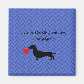 Blue Bones Funny Dachshund Magnet (Devant)