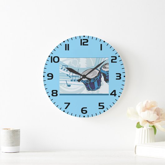 Blue Bongo Drum Music Grote Klok