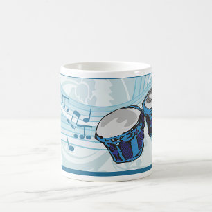 Blue Bongo Drum Music Koffiemok