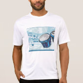 Blue Bongo Drum Music Mannen Actief T-shirt (Voorkant)