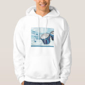 Blue Bongo Drum Music Mannen Hoodie (Voorkant)