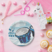 Blue Bongo Drum Music Papieren Bordje (Feest)