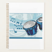 Blue Bongo Drum Music Spiral Planner (Voorkant)