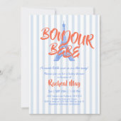 Blue Bonjour Bébé Baby shower Invitation (Devant)