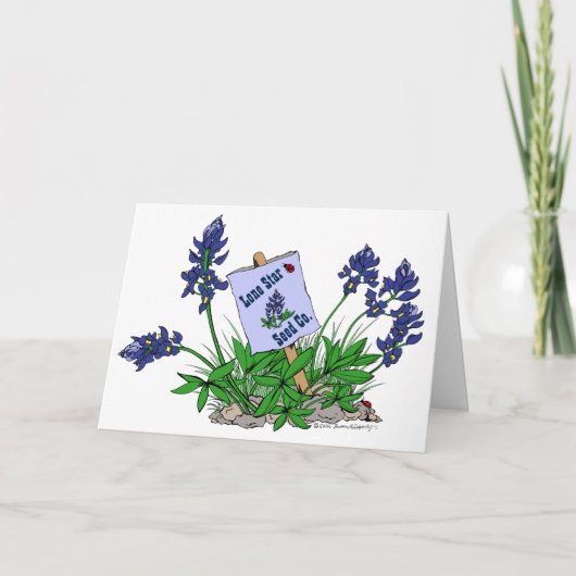 Blue Bonnets Wildflowers Groeten uit TEXAS Kaart (Voorkant)