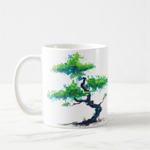 Blue Bonsai Waterverf Coffee Mok