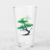 Blue Bonsai Waterverf Glas (Achterkant)