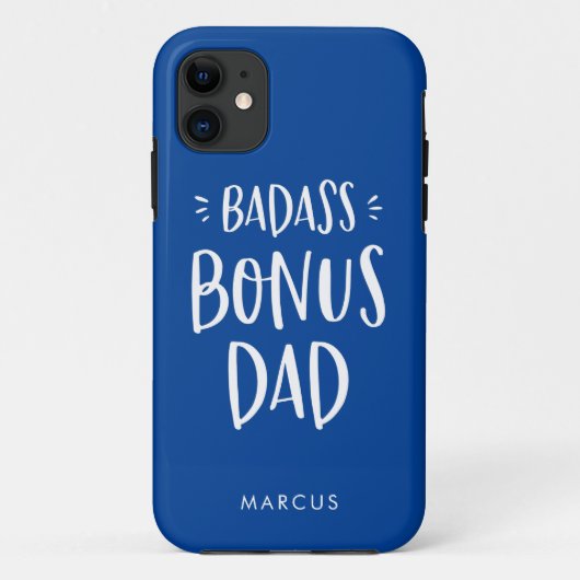 Blue Bonus Dad Stepfather Personalized Stepdad Case-Mate iPhone Case (Achterkant)