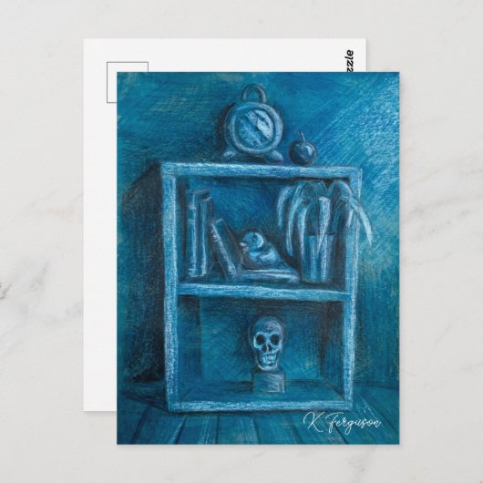 Blue Bookcase Postcard Briefkaart (Voorkant / Achterkant)