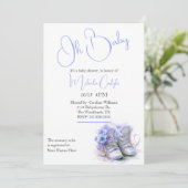 Blue Booties Boy Baby shower Kaart (Staand voorkant)