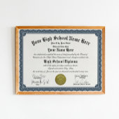 Blue Border High / Home School Diploma Poster