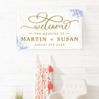Blue Botanical Eucalyptus Leaves Wedparty Spandoek