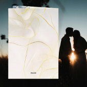 Blue Botanical Heart with Gold Script Accents Feestdagen Kaart