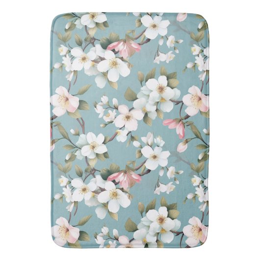Blue Botanical Spring Dogwood Badmat (Voorkant Verticaal)