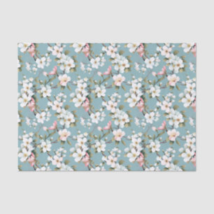 Blue Botanical Spring Dogwood Tissuepapier