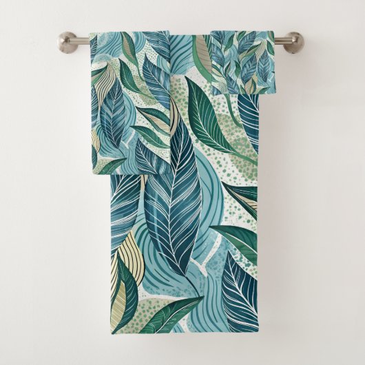 Blue Botanical Wave Modern Pattern (En situation)