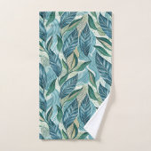 Blue Botanical Wave Modern Pattern (Serviette à main)