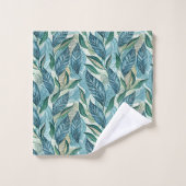Blue Botanical Wave Modern Pattern (Gant de toilette)