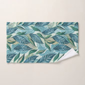 Blue Botanical Wave Modern Pattern (Serviette à main)