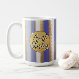 Blue Bougie Stripes gepersonaliseerde koffie Mok