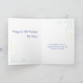 Blue Bouzouki Art Birthday Kaart (Binnen)