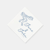 Blue Bow aangepaste bruiloft cocktail servetten (Hoek)