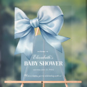 Blue Bow Baby Boy Elegant Baby Shower Welcome (Neutre)