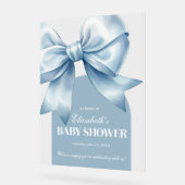 Blue Bow Baby Boy Elegant Baby Shower Welcome (Angle)