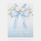 Blue Bow Baby boy Shower Welcome (Recto)