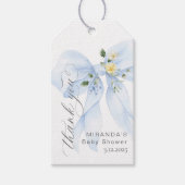 Blue bow Baby in Bloom bloemendank u Cadeaulabel (Voorkant)